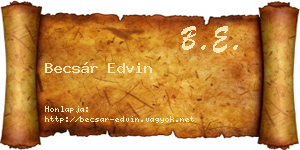 Becsár Edvin névjegykártya