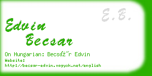 edvin becsar business card